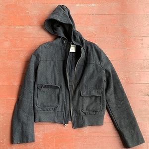 Old Navy gray wool bomber jacket